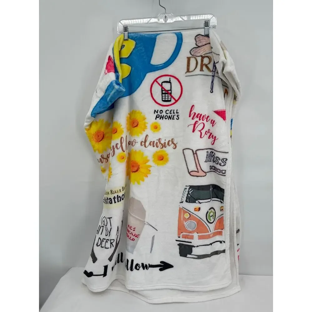 Gilmore Girls Luke's Diner Dragonfly Inn Cozy Book Stack Throw Blanket